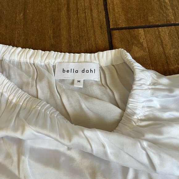 Bella Dahl elastic shirred white shine top medium - Picture 3 of 4